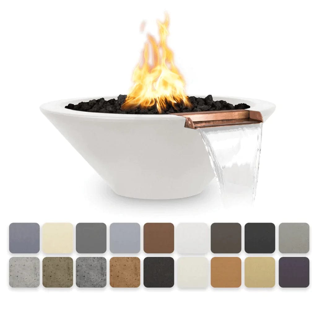 The Outdoor Plus Cazo Fire and Water Bowl White Finish with Different Color Finish