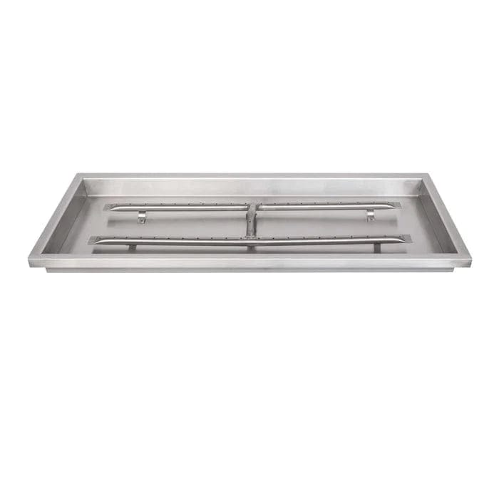 The Outdoor Plus Raised Lip Rectangular Drop-in Pan H Burner Stainless Steel with White Background