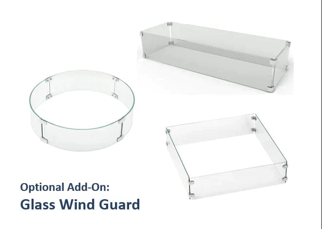 The Outdoor Plus 42-inch Florence Fire Pit Optional Accessories Glass Wind Guard