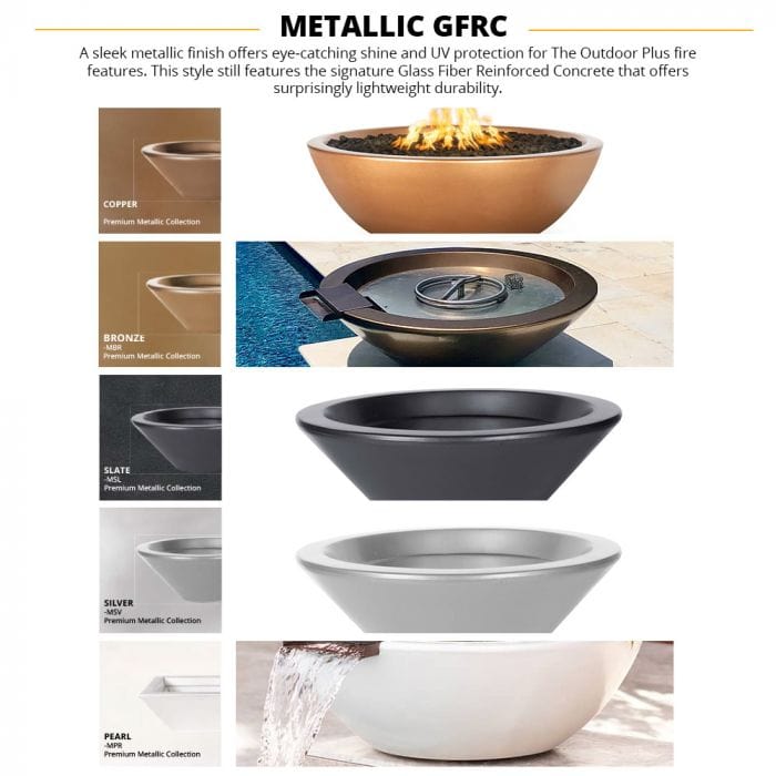 The Outdoor Plus Fire Pit Different Metallic GFRC Finish