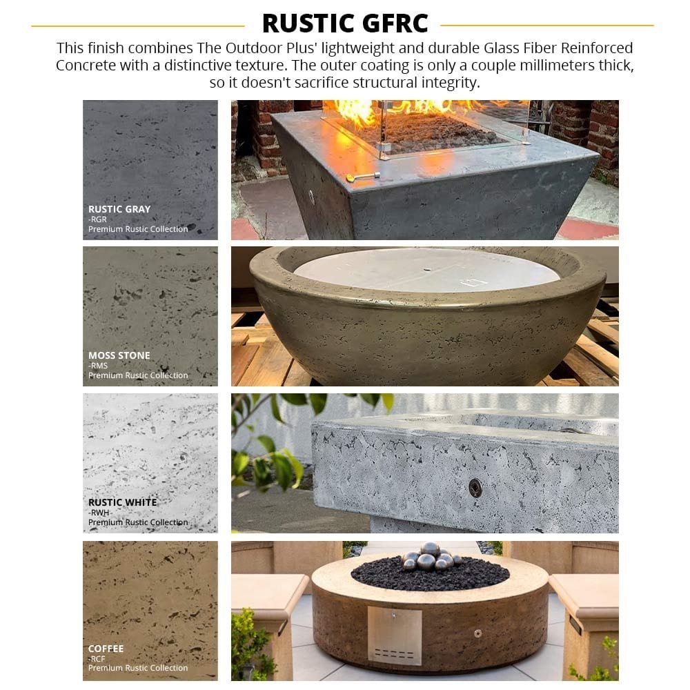 The Outdoor Plus Fire Pit Different Rustic GFRC Finish Color