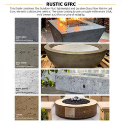 The Outdoor Plus Fire Pit with Different Rustic GFRC Finish