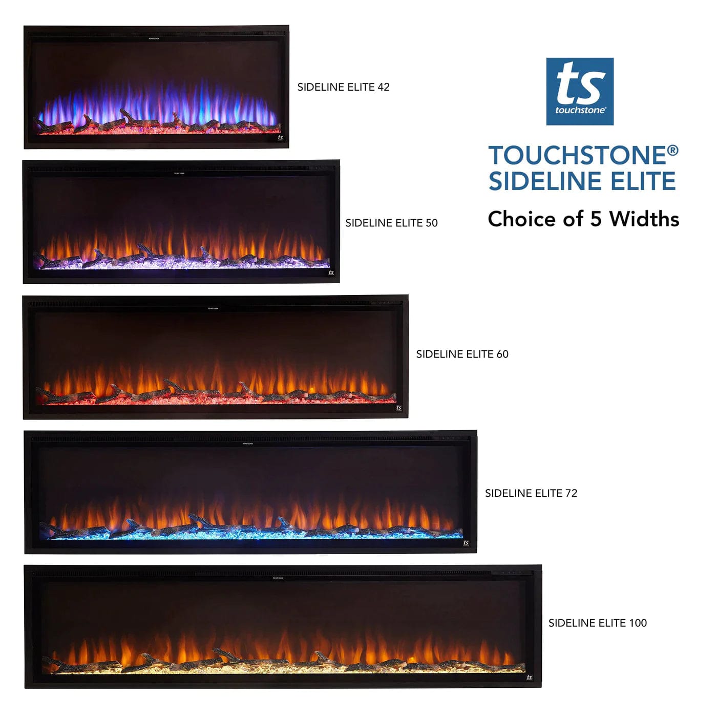 Touchstone 80042 42-Inch Sideline Elite Smart WiFi-Enabled Electric Fireplace (Alexa/Google Compatible)