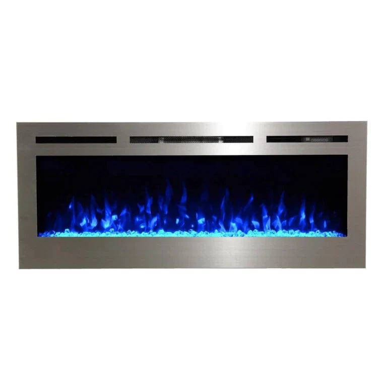 Touchstone 86273 50-Inch The Sideline Deluxe Stainless Steel Recessed Electric Fireplace