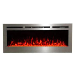 Touchstone 86273 50-Inch The Sideline Deluxe Stainless Steel Recessed Electric Fireplace