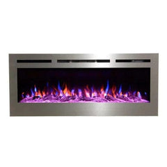 Touchstone 86273 50-Inch The Sideline Deluxe Stainless Steel Recessed Electric Fireplace