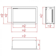 Amantii Traditional Series Bespoke Indoor/Outdoor Smart Electric Fireplace Insert with Remote & Media