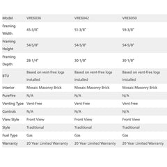 Superior VRE6000 Outdoor Masonry Vent-Free Gas Firebox
