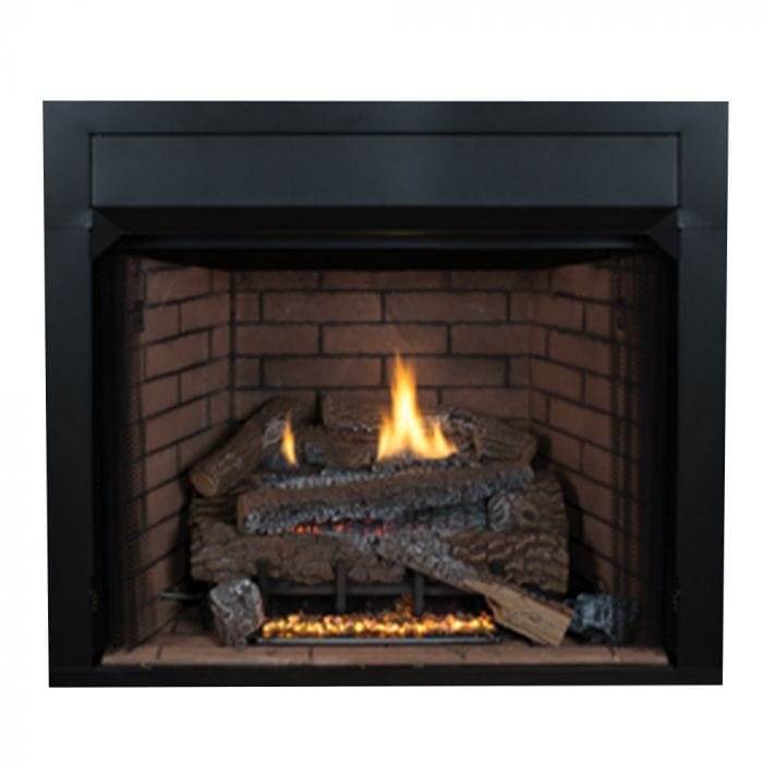 Superior VRT4036 Traditional Vent-Free Gas Fireplace with Concrete Log Set and Blower Kit, 36-Inch