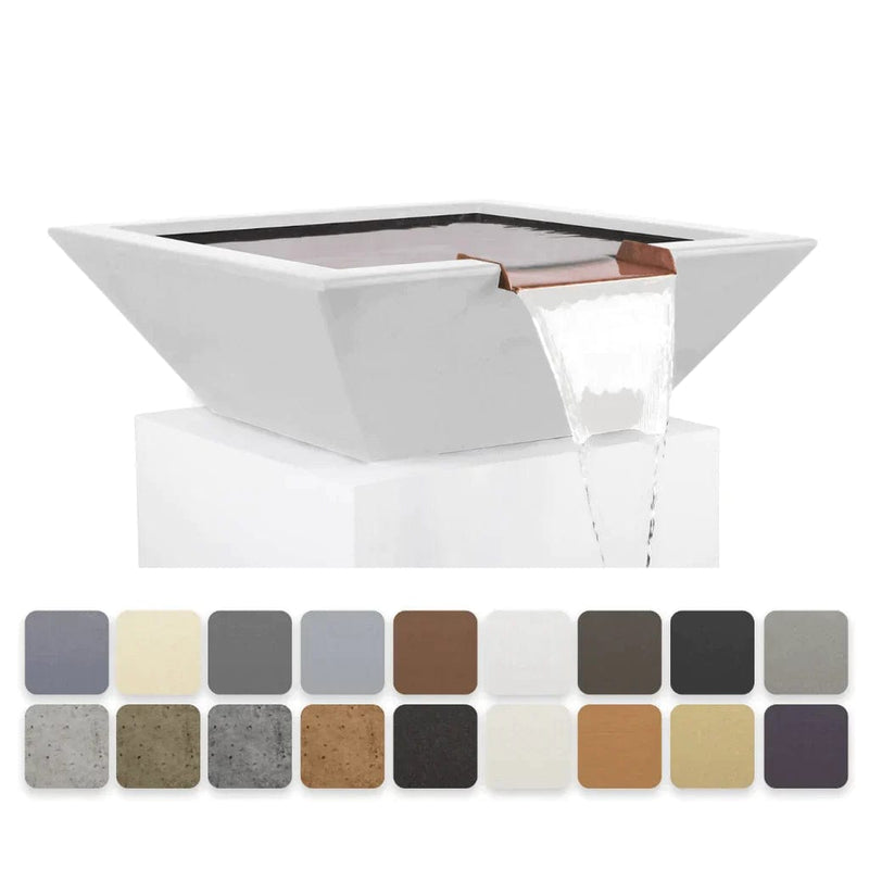 The Outdoor Plus Maya Water Bowl White Finish with Different Finish Color