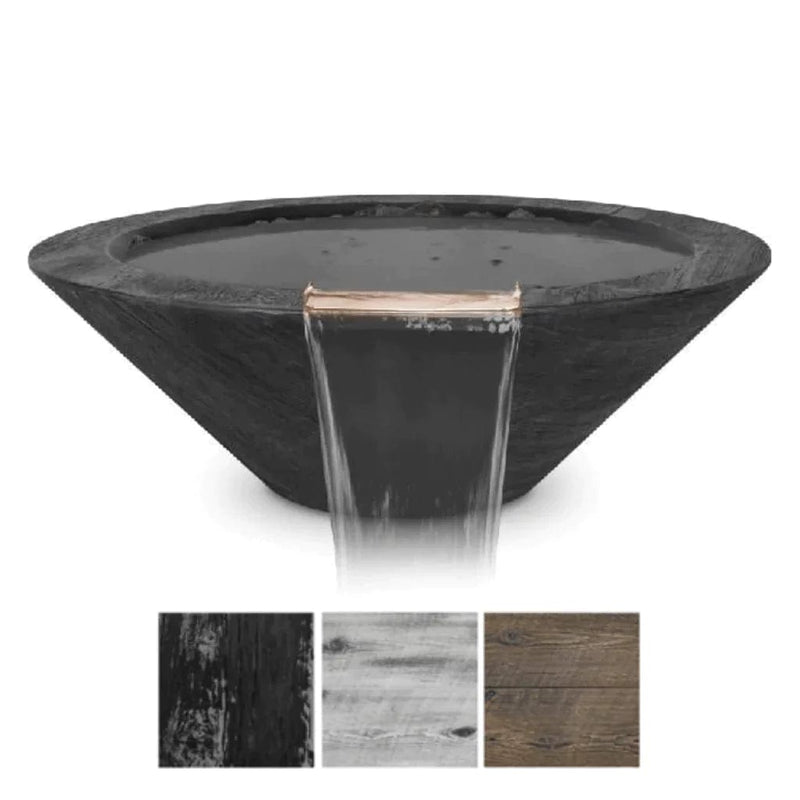 The Outdoor Plus Cazo Wood Grain Water Bowl Ebony Finish with 3 Different Color Finish