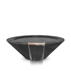 The Outdoor Plus Cazo Wood Grain Water Bowl Ebony Finish with White Background