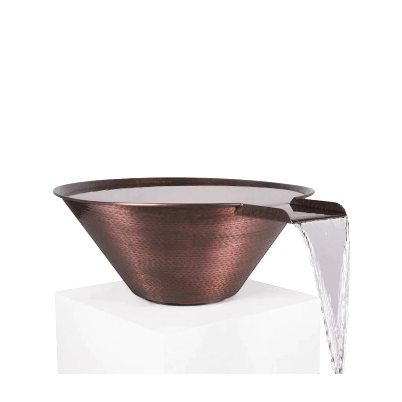 The Outdoor Plus Cazo Copper Water Bowl with Full of Water