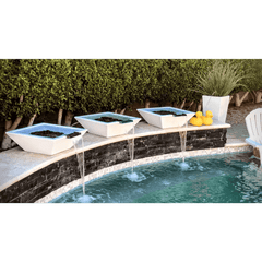 The Outdoor Plus Maya Water Bowl Set in the Side of Pool Area