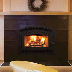 Superior 22-Inch WCT6920 Traditional High-Efficiency EPA Certified Wood Burning Fireplace with White Stacked Panel