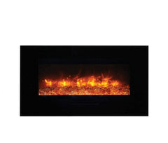 Amantii Wall Mount/ Flush Mount Electric Fireplace with Logs and Glass Surround