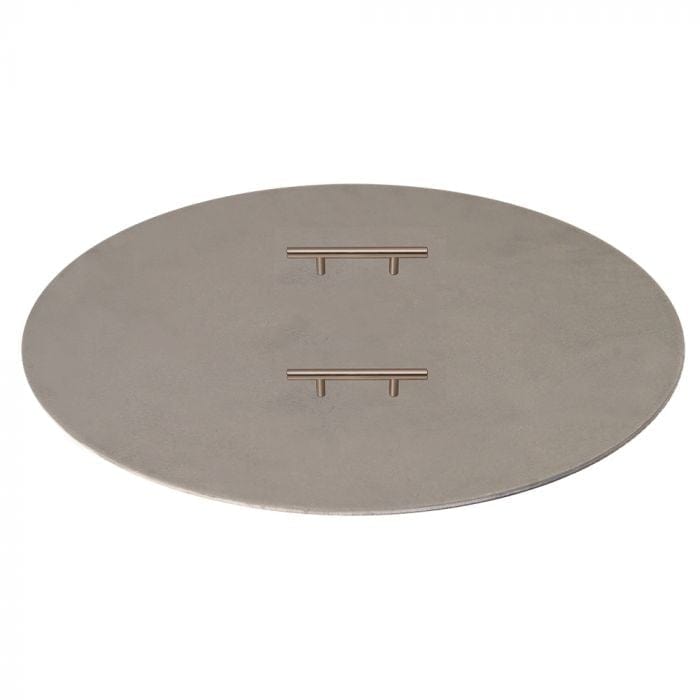 Circular fire pit cover with 2 handles 38-Inch on white background