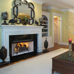 Superior WRT3000 Traditional Radiant Wood Burning Fireplace, White Stacked Panel