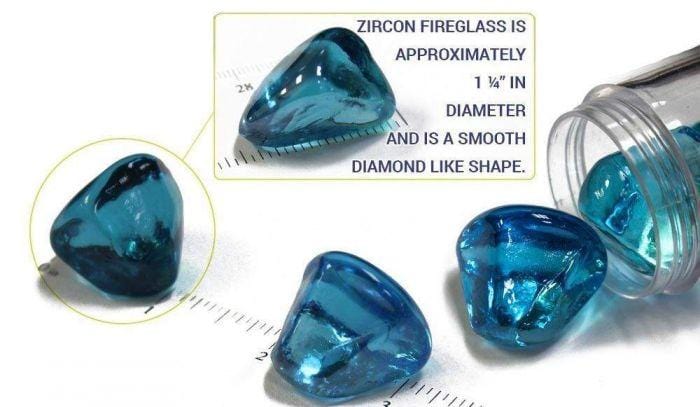 American Fire Glass ZIR-PWDBLLST-10 1-Inch Zircon Fire Pit Glass 10 Pounds, Powder Blue Luster